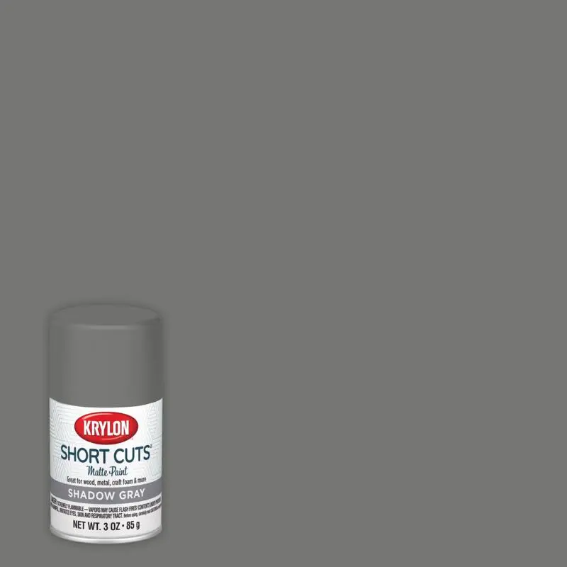 Krylon Short Cuts Matte Shadow Gray Craft Spray Paint 3 oz (Pack of 6)