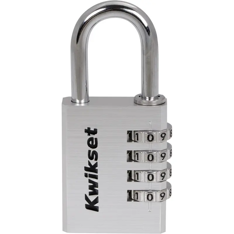 Kwikset 1-1/2 in. Aluminum Combination Padlock with 1-3/16 in. Shackle - Silver