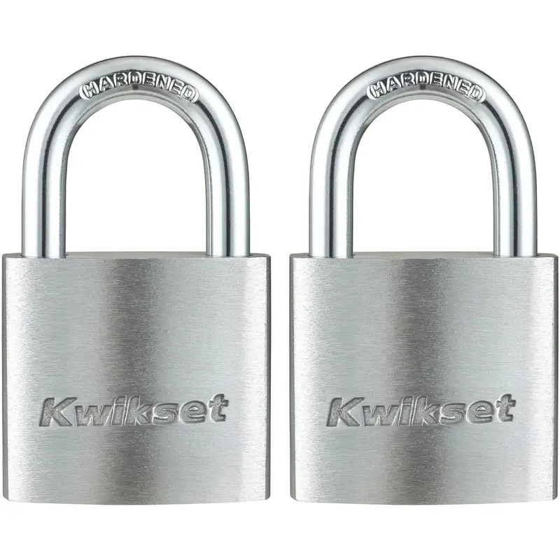 Kwikset 1-1/2 in. Aluminum Padlock KA with 7/8 in. Shackle 2/pk