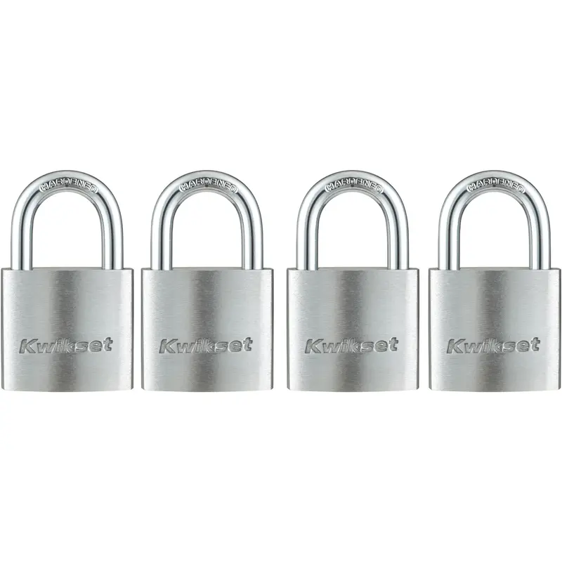 Kwikset 1-1/2 in. Aluminum Padlock KA with 7/8 in. Shackle 4/pk