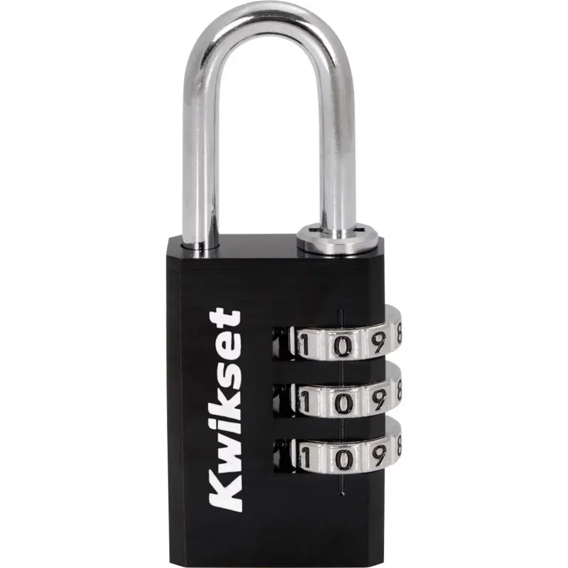 Kwikset 1-1/8 in. Aluminum Combination Padlock with 1 in. Shackle - Black