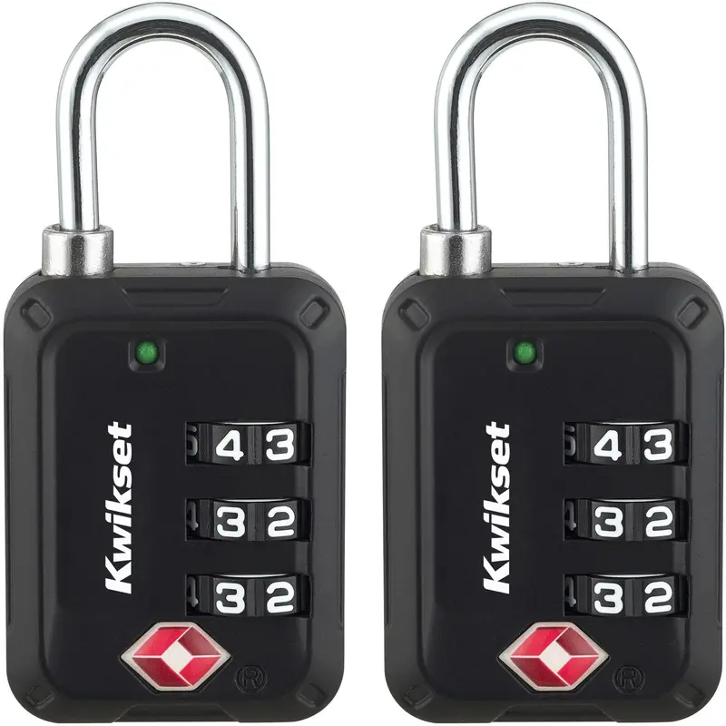 Kwikset 1-3/16" TSA Combination Padlock 2/pk - Black