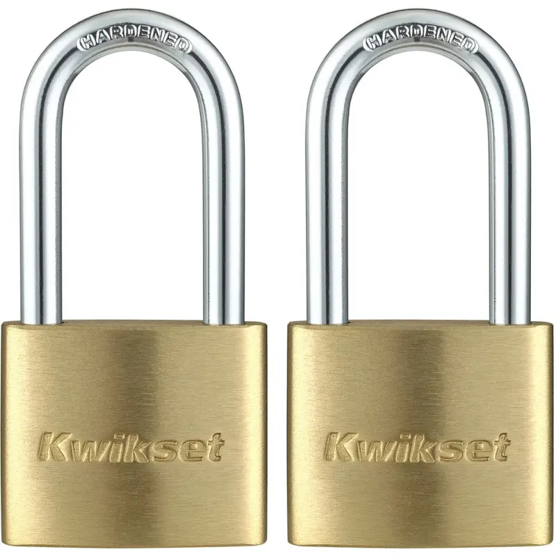 Kwikset 1-9/16 in. Brass Padlock KA with 1-1/2 in. Shackle 2/pk