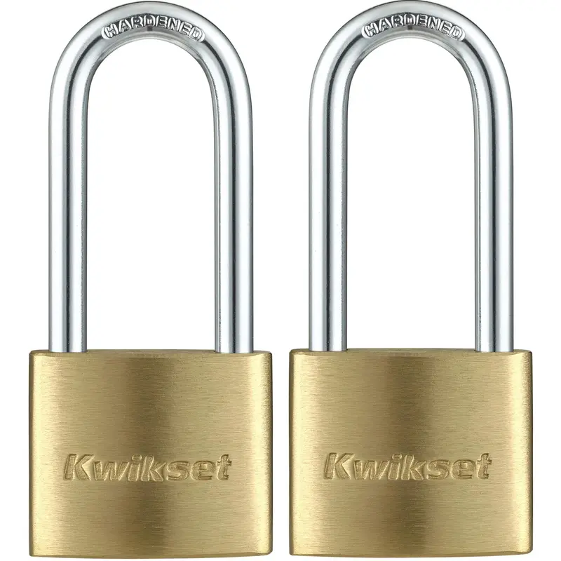 Kwikset 1-9/16 in Brass Padlock KA with 2 in Shackle 2/pk