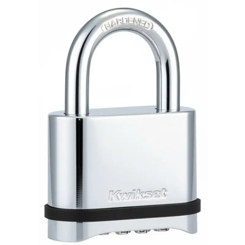 Kwikset 2" Zinc Combination Padlock with 1" Shackle - Chrome