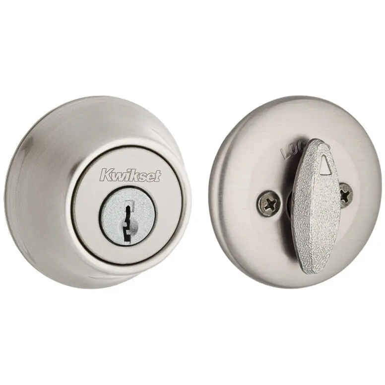 Kwikset Satin Nickel Metal Single Cylinder Deadbolt