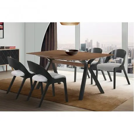 Laredo and Polly 5 Piece Black Rectangular Dining Set By Armen Living