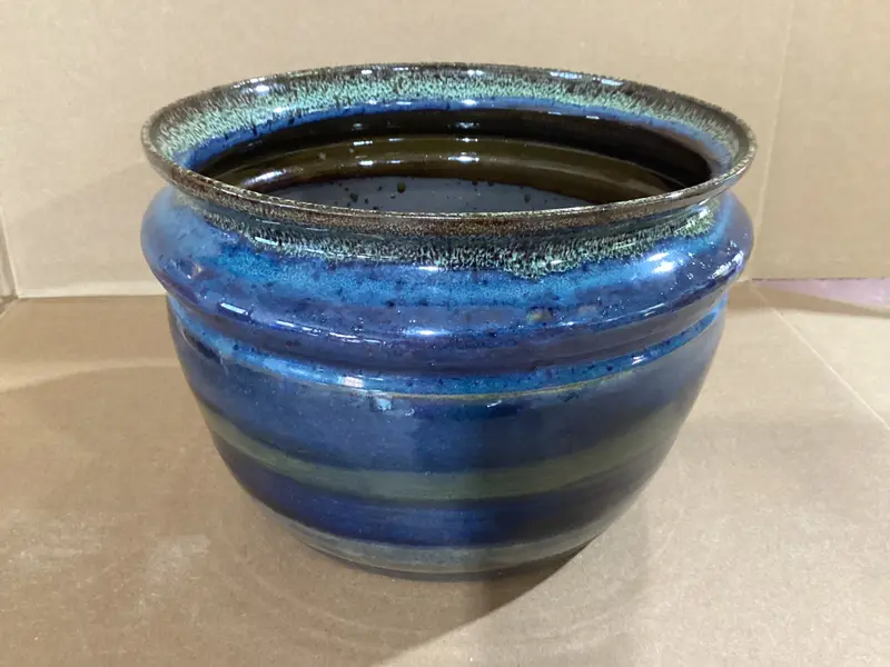 Large Dark Blue Stripe Pot CC