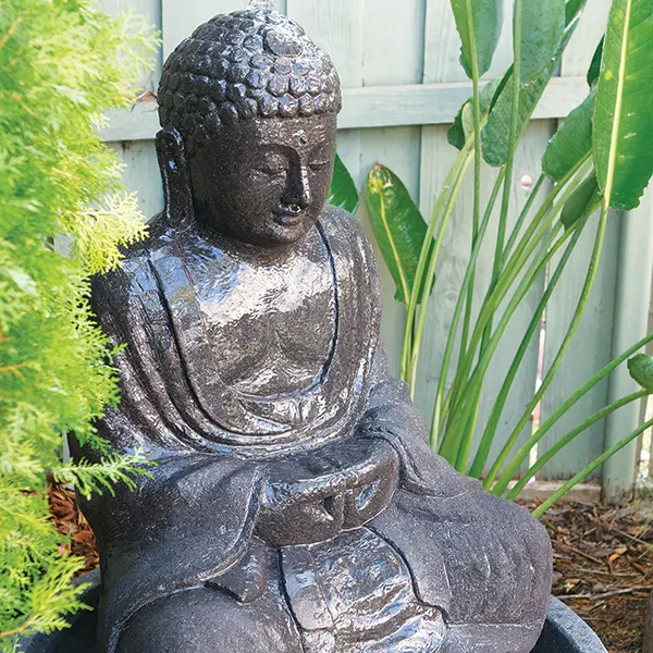 Large Sitting Buddha Water Fountain By Garden Age Supply