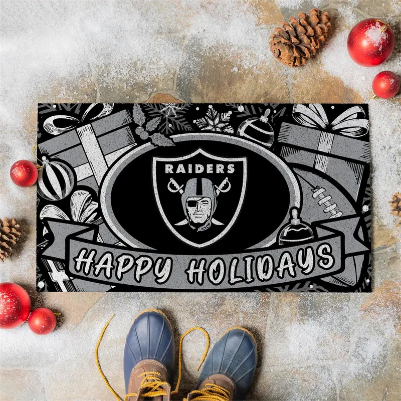 LAS VEGAS RAIDERS Holiday PVC Mat, 28"x16"