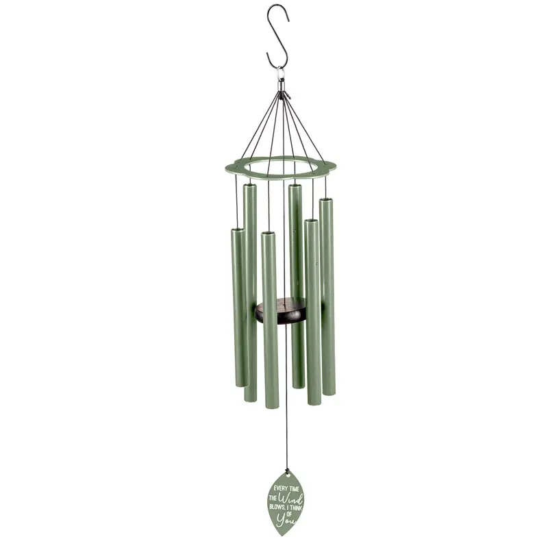 Laser Etched Hand Tuned Wind Chime, "Every Time the Wind Blows I think of You", 30" H