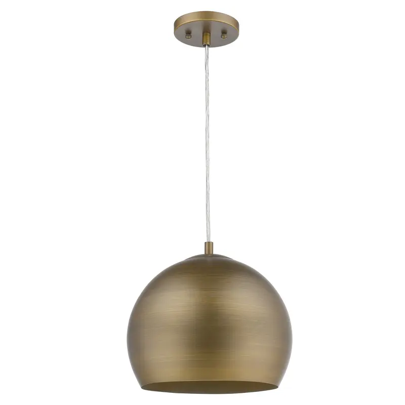 Latitude 1-Light Hand Painted Antique Gold Pendant With Gold Interior Shade By Homeroots