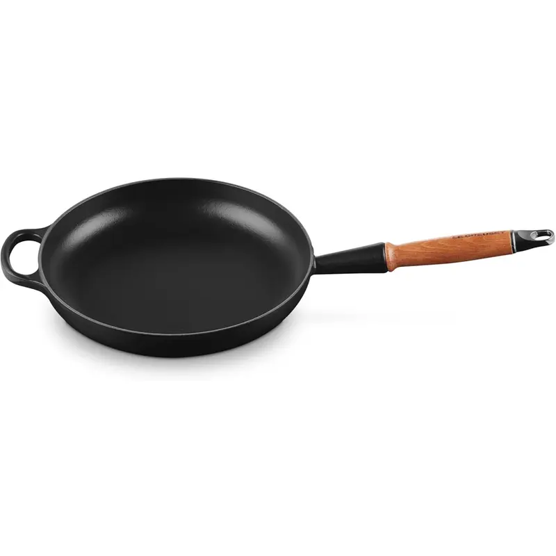 Le Creuset 10.25 in Signature Round Fry Pan 10.25 In Wood Handle Licorice
