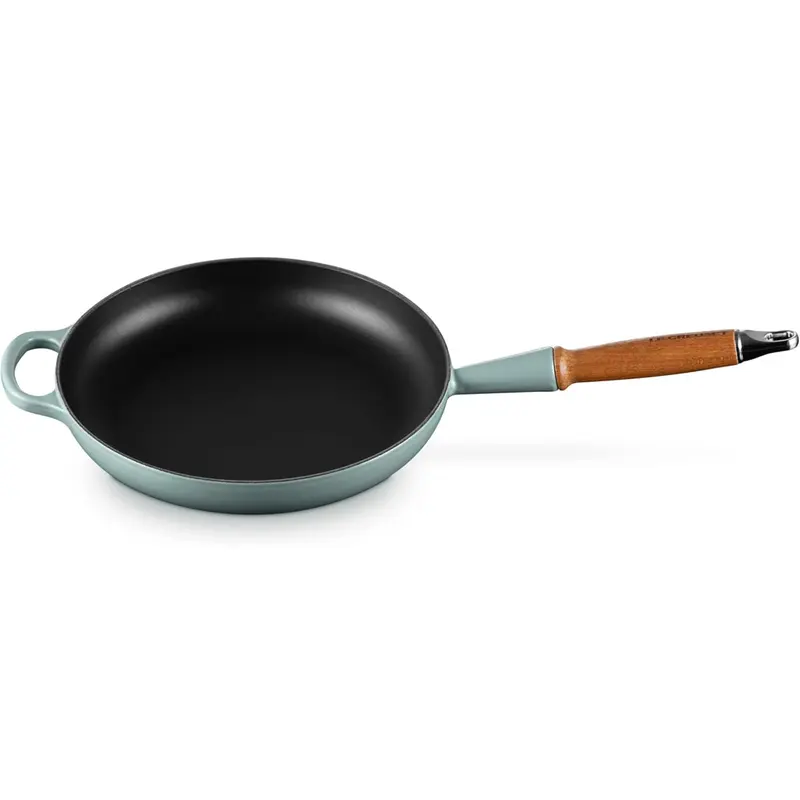 Le Creuset 10.25 in Signature Round Fry Pan 10.25 In Wood Handle Sea Salt