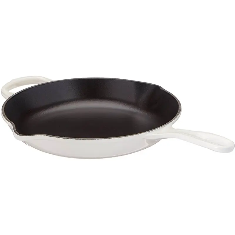 Le Creuset 10.25" Signature Iron Handle Skillet - White