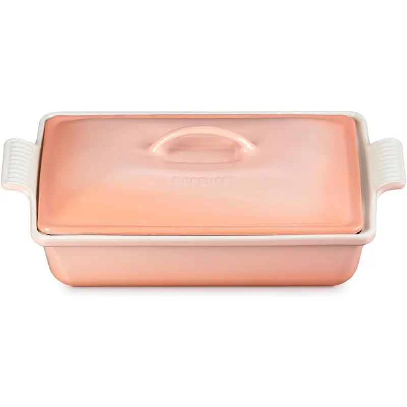 Le Creuset 4 qt. (12" x 9") Heritage Covered Rectangular Casserole - Peche