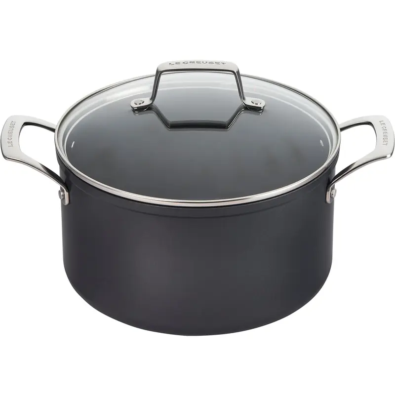 Le Creuset Essential Non-Stick Ceramic Stockpot Glass Lid 6.3 Qt