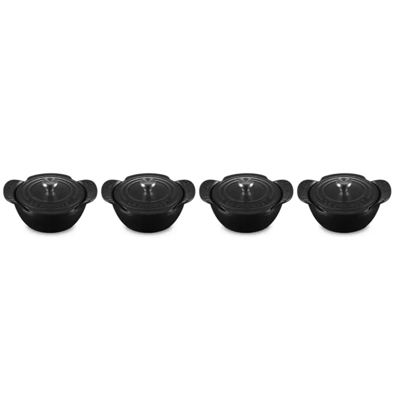 Le Creuset Gourmand Collection 0.3 QT Mini Cocotte with Lid, Set of 4