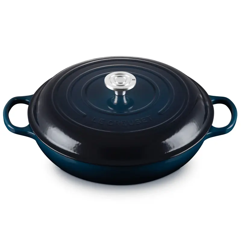 LE CREUSET SIGNATURE ROUND BRAISER 3.5QT CRUCIBLE SS - NUIT
