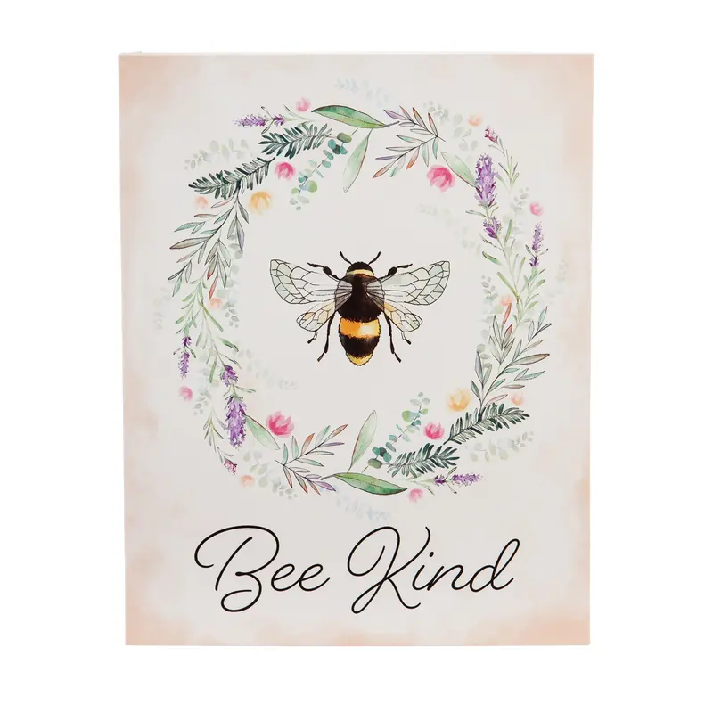 LED Canvas Wall Decor, 16"W x 20"H, Bee Kind,6ltc5001