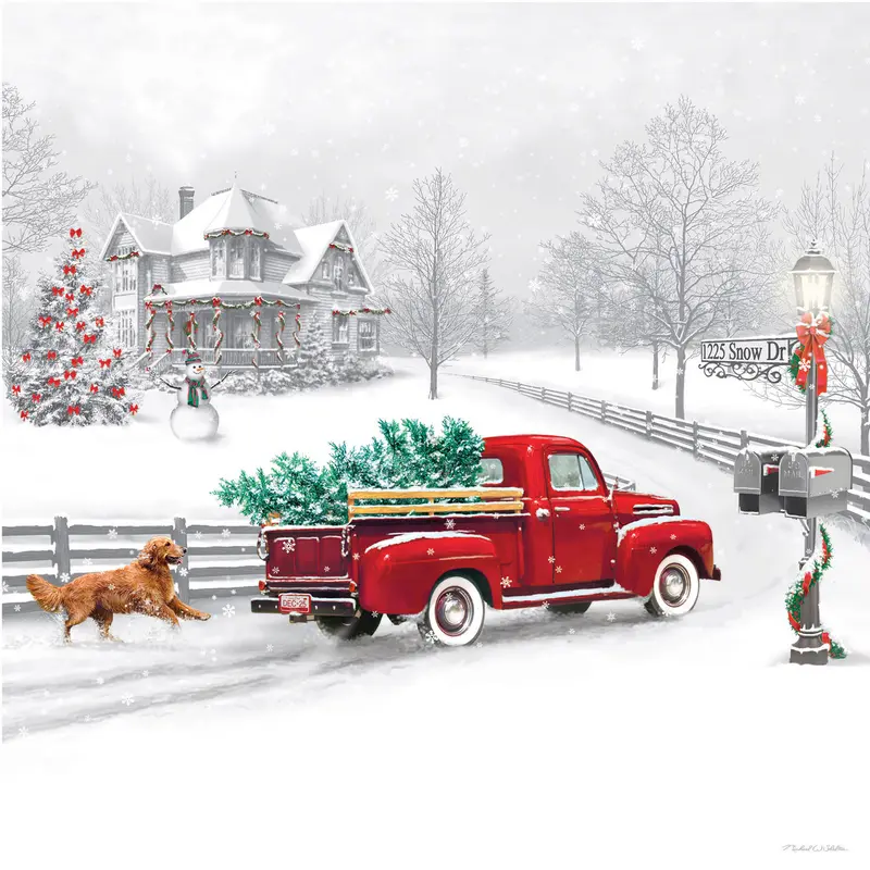 LED Canvas Wall Decor, Winter Truck,6ltc6190