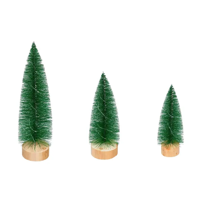 LED Color Changing Bottlebrush Trees, Green, Set of 3