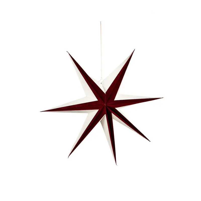 LED Foldable Paper Star with Inverted Velvet, 2 Asst