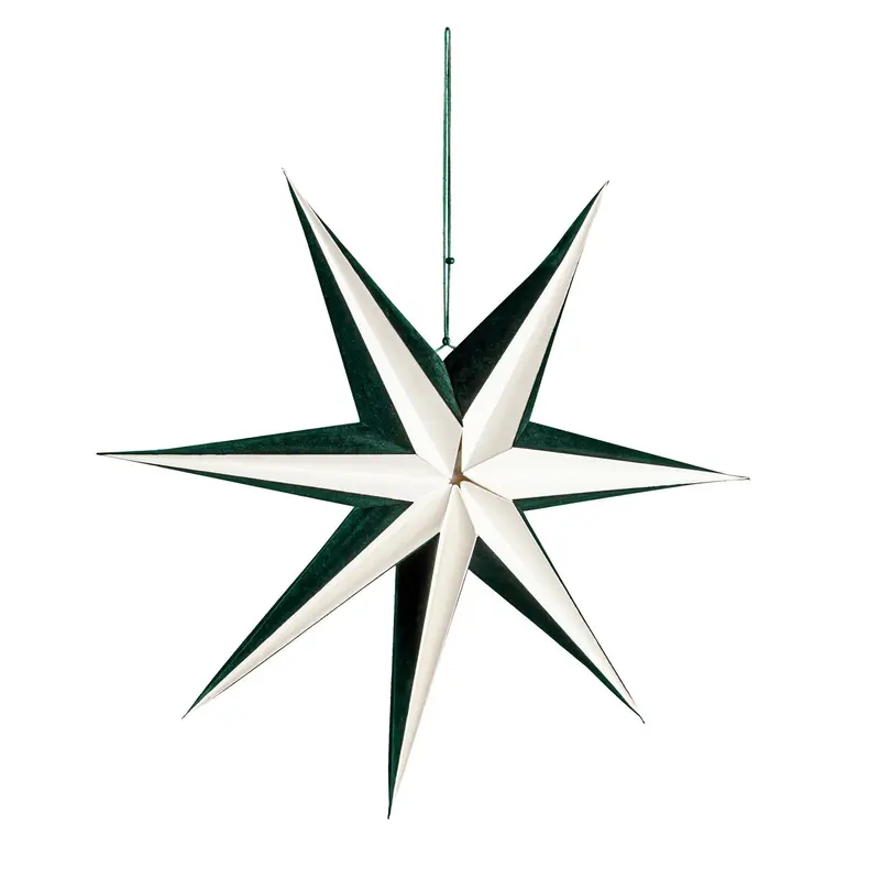 LED Foldable Paper Star with Velvet, 2 Asst