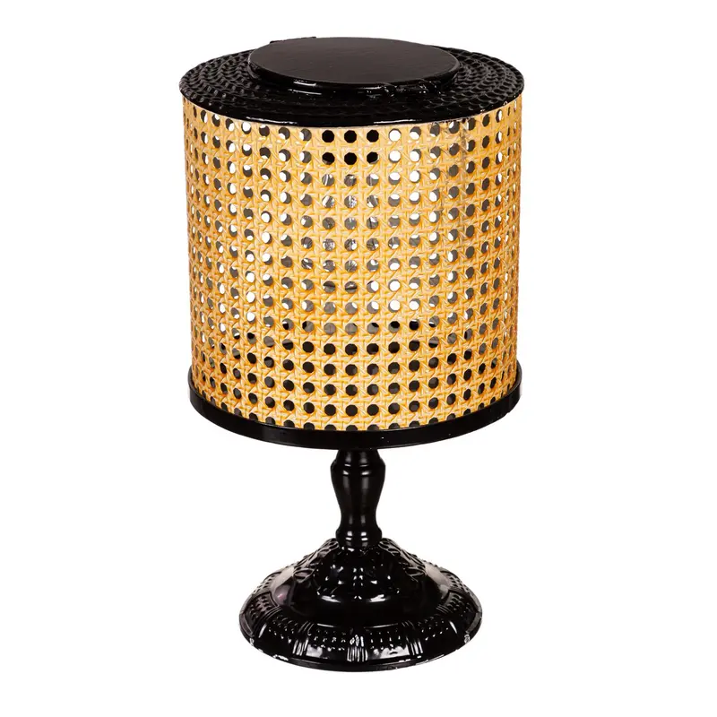 LED Table Top Lantern, Faux Cane
