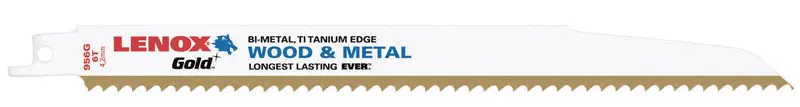 Lenox Gold 9 in. Bi-Metal Reciprocating Saw Blade 6 TPI 5 pk - Open Box