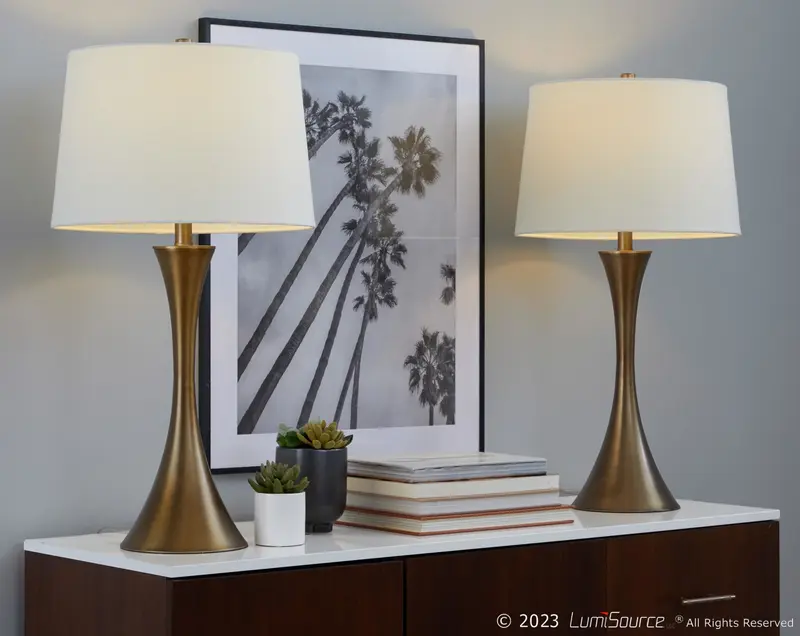 Lenuxe 29" Metal Table Lamp - Set of 2 By LumiSource - GTS29-LENUXE BZW2