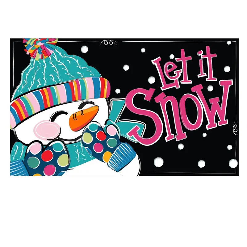 Let It Snow-Man Embossed Mat
