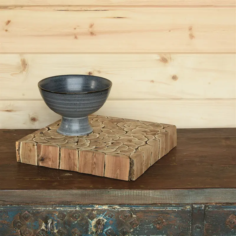 Levi Footed Bowl, Ceramic - Large - Fancy Blue Set Of 2 By HomArt