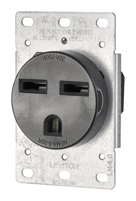 Leviton 30 amps 250 V Black Outlet 6-30R 1 pk - Open Box