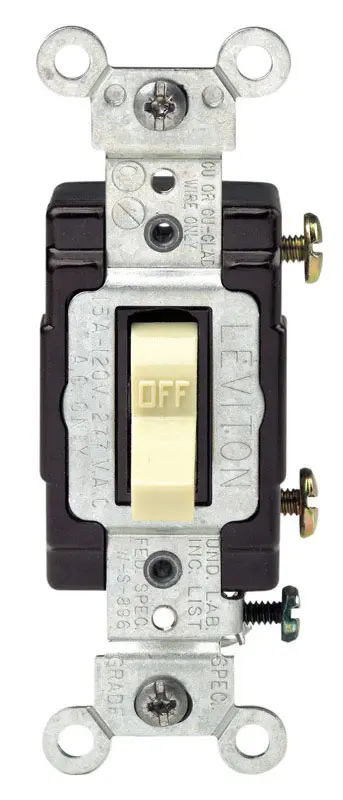Leviton Commercial Illuminated 15 amps Toggle Switch Ivory 1 pk - Open Box