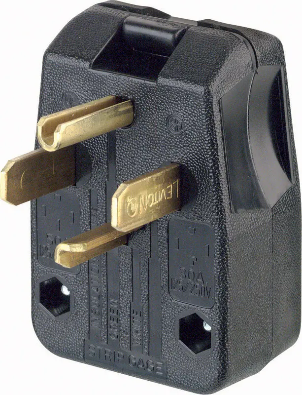 Leviton Commercial Thermoplastic Straight Blade Plug 14-30P/14-50P 14-6 AWG 3 Pole 4 Wire - Deal of The Week