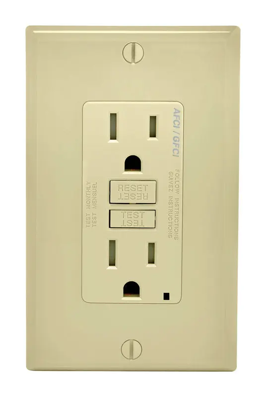 Leviton Decora 15 amps 125 V Ivory AFCI/GFCI Dual Function Outlet 5-15R 1 pk - Deal of The Week