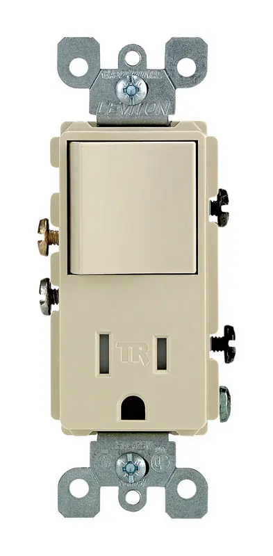 Leviton Decora 15 amps 125 V Ivory Combination Switch/Outlet 5-15R 1 pk - Deal of The Week