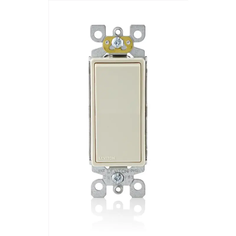 Leviton Decora 15 amps Four Pole Rocker AC Quiet Switch Light Almond 1 pk - Open Box