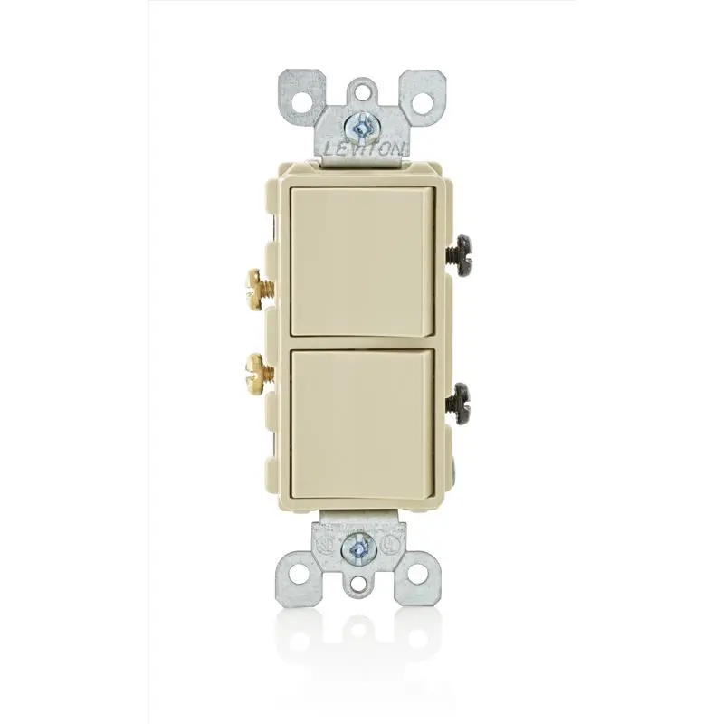 Leviton Decora 15 amps Single Pole Combination AC Quiet Switch Ivory 1 pk - Open Box
