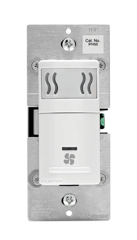 Leviton Decora 5 amps Single Pole Single Pole Humidity Sensor/Fan Control White 1 pk - Open Box