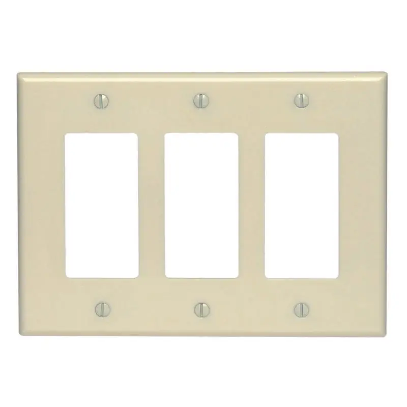 Leviton Ivory 3 gang Thermoplastic Nylon Decorator Wall Plate 1 pk
