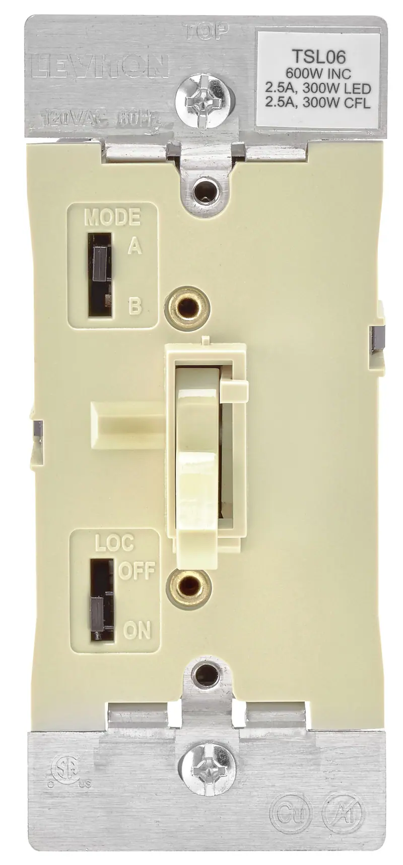 Leviton Ivory 600 W Toggle Dimmer Switch 1 pk - Deal of The Week