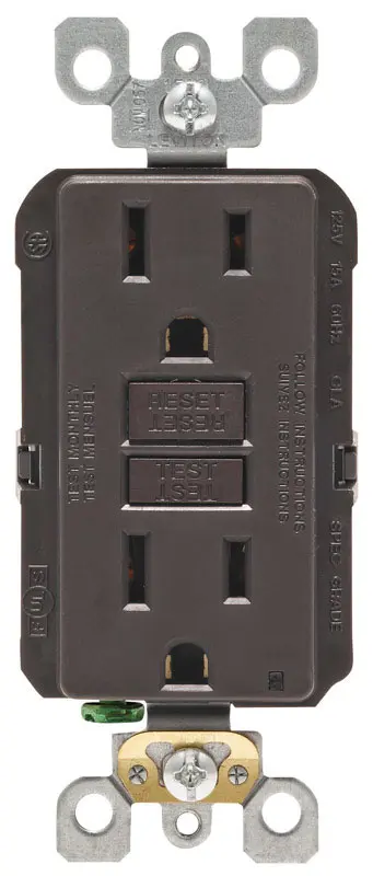 Leviton SmartlockPro 15 amps 125 V Duplex Brown GFCI Outlet 5-15R 1 pk - Deal of The Week
