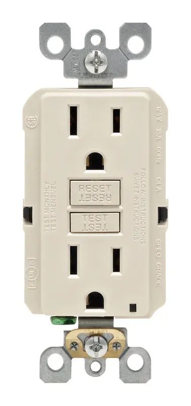Leviton SmartlockPro 15 amps 125 V Duplex Light Almond GFCI Outlet 5-15R 1 pk - Deal of The Week