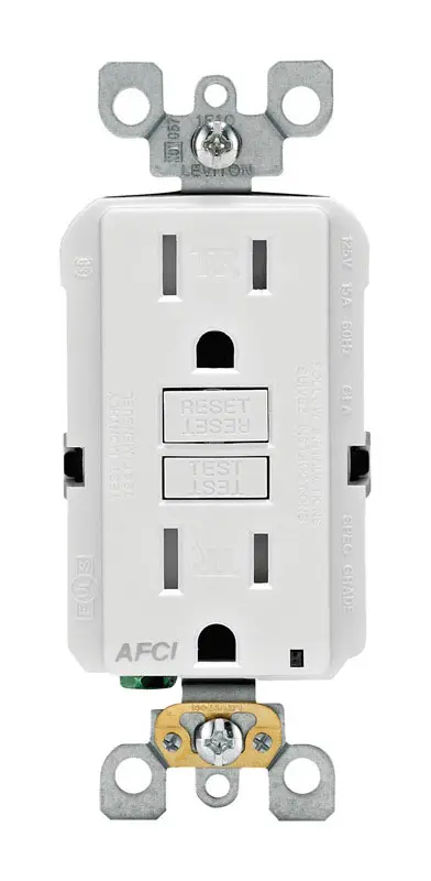 Leviton SmartlockPro 15 amps 125 V Duplex White AFCI Outlet 5-15R 1 pk - Deal of The Week