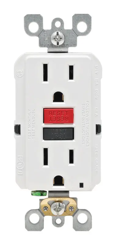 Leviton SmartlockPro 15 amps 125 V Duplex White GFCI Outlet 5-15R 1 pk - Deal of The Week