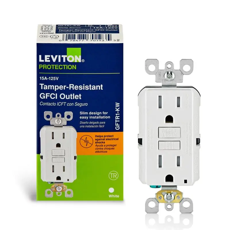 Leviton SmartlockPro 15 amps 125 V Duplex White GFCI Outlet 5-15R 1 pk - Open Box