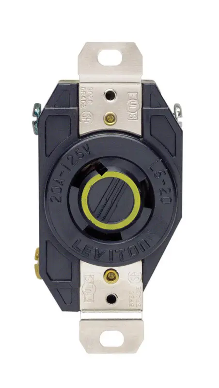 Leviton V-0-MAX 20 amps 125 V Single Black Locking Receptacle L5-20R 1 pk - Deal of The Week