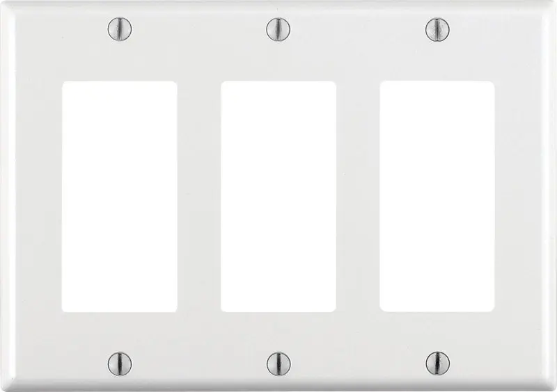 Leviton White 3 gang Plastic GFCI/Rocker Wall Plate 1 pk (Pack of 10) - Open Box